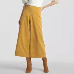 Sachin + Babi Culotte Wide Leg Pants Corduroy Mustard Yellow Pockets Size 12 NEW